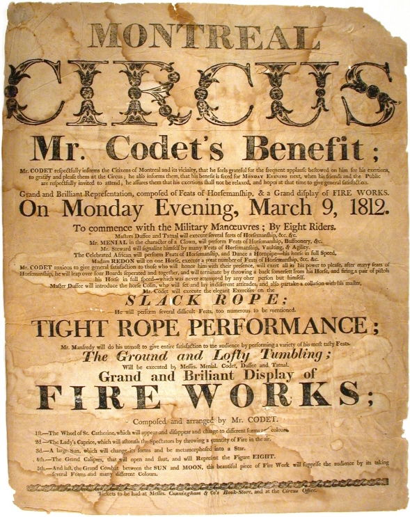 Picture Of Poster For Circus Montreal 1812